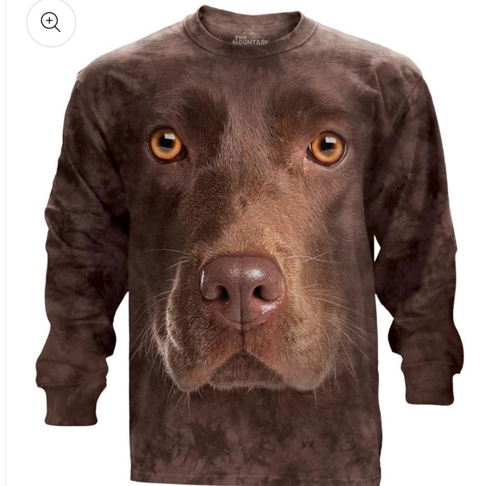 THE MOUNTAIN VINTAGE 2013 TIE DYE BROWN CHOCOLATE LAB LING SLEEVE T SHIRT SZ 3XL